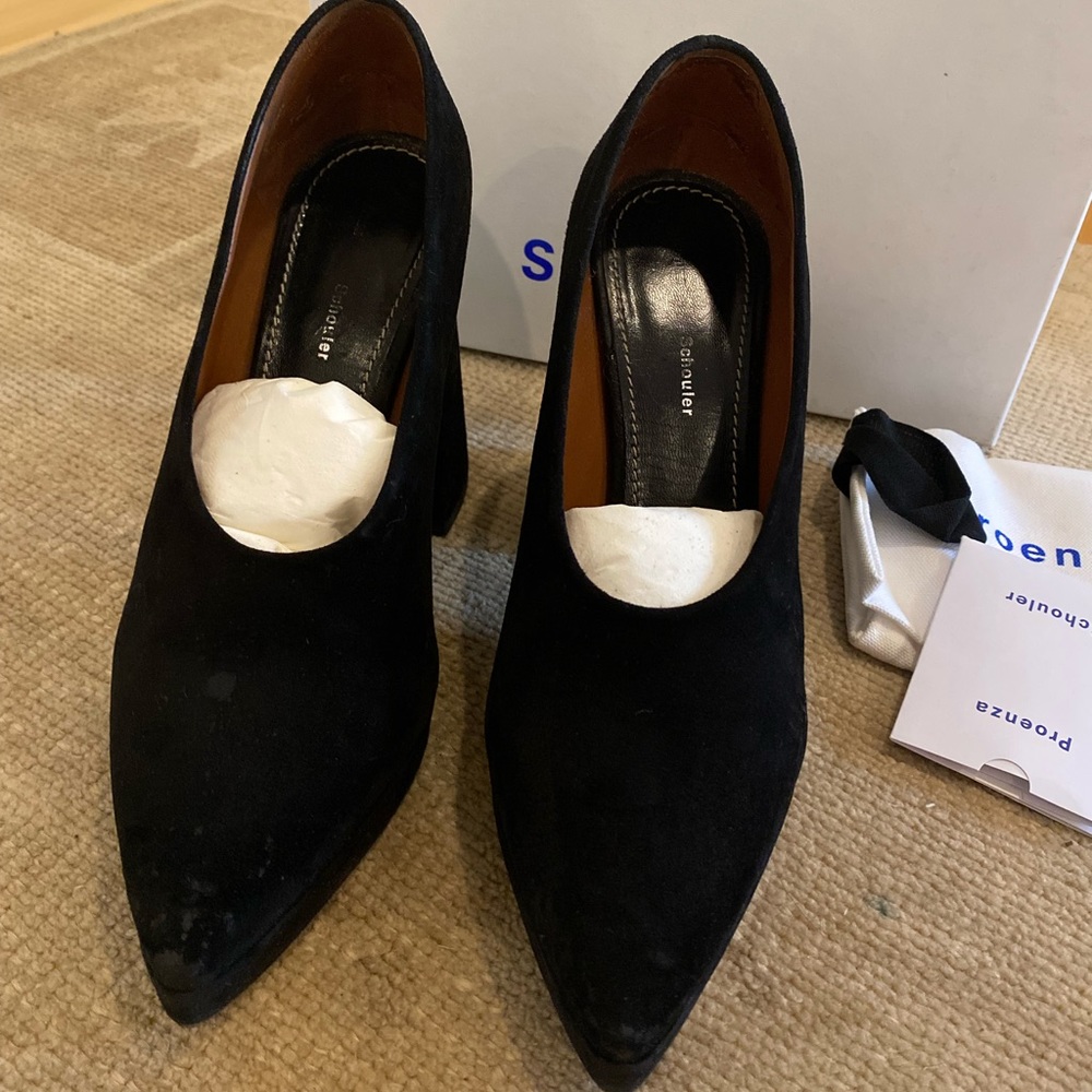 Proenza Schouler Black Suede Platforms sz 39